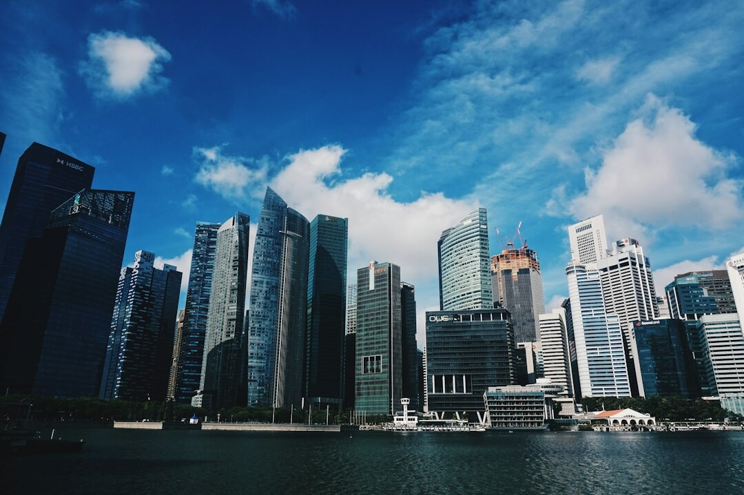 Singapore business district skyline with modern skyscrapers at daytime